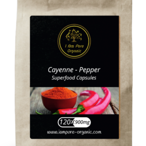 Cayenne pepper capsules supporting heart health and healthy blood circulation