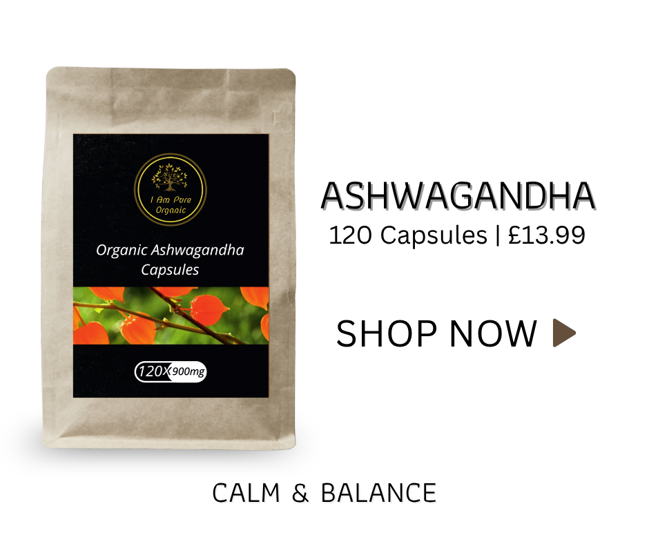 Ashwagandha supplement supporting calm, balance and natural stress relief