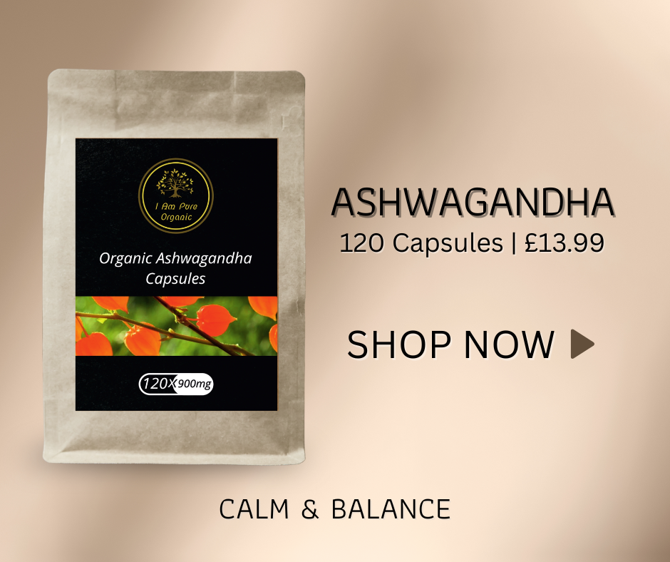 Ashwagandha supplement supporting calm, balance and natural stress relief
